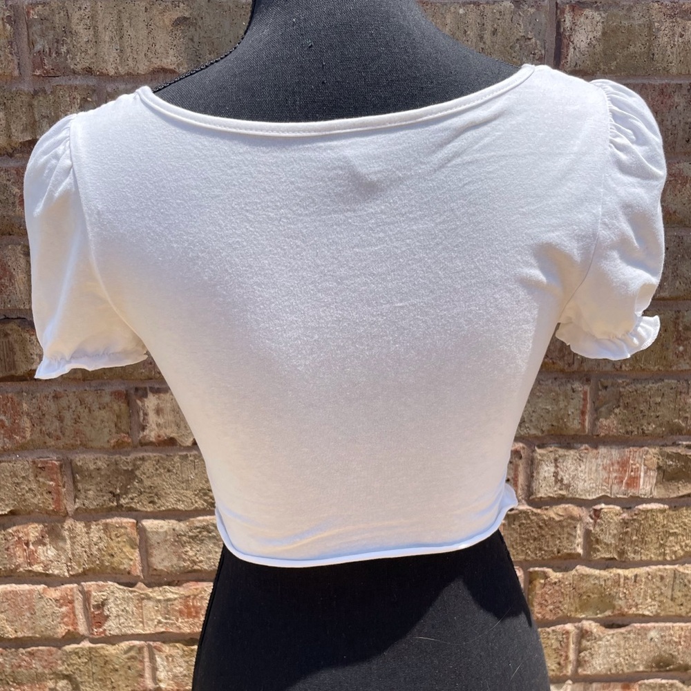 White Crop Top - Picture 4 of 6